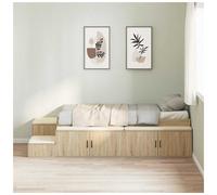 Storage Bed Frame Sonoma Oak Engineered Wood Narrow Twin 80x200cm With Storage.