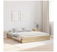 Storage Bed Frame Sonoma Oak King 180x200cm Engineered Wood 4 Drawer Low Profile