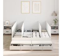 Storage Bed Frame White 150x200 cm Berkfield Home White One Size