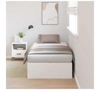 Storage Bed Frame White 80x200cm Engineered Wood Small Single Hinge Lift Storage