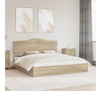Storage Bed Sonoma Oak 180 x 200 cm Engineered Wood with Under-Drawer Flat-Pack.