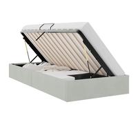 vidaXL Storage Bed with Mattress Light Grey 39.37 x 79.92 in Velvet, Bedroom, Rectangular, Modern, Durable, Featuring Sleek Lines, Soft Textures, and a Luxurious Aesthetic for Ultimate Comfort