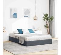 Storage Bed with Headboard Dark Grey 135 x 190 cm Velvet