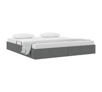 vidaXL Storage Bed with Mattress Light Grey 203 x 100 cm Fabric