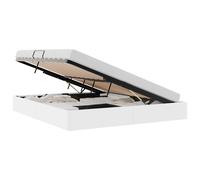 vidaXL Storage Bed with Mattress Pure White 183 x 213 cm Faux leather