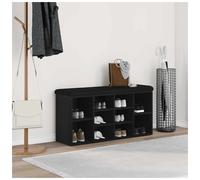Storage Bench Black Oak 100x30x48 cm Engineered Wood