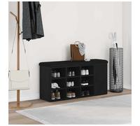 Storage Bench Black Oak 102x32x50 cm Engineered Wood Seat with Storage Extra
