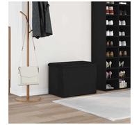 Storage Bench Black Oak 62x42x45 cm Engineered Wood Modern Indoor Seat Storage