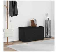 Storage Bench Black Oak 80x40x45cm Engineered Wood Modern Entryway Hidden Seat.