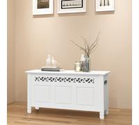 Vidaxl Storage Bench Baroque Style Mdf White Storage Benches