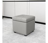 Storage Bench Entryway Organizer For Bedroom Ottoman With Foot Rest Stool Leather Footstool Shoe Change Short Ottoman Foot Rest Store Books Light Gray 60X4