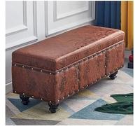 Storage bench Foldable Storage Ottoman Footrest Seat Short Foot Rest Stool Technology cloth material Ottoman Storage Stool Sofa Seat Foot Rest Stool Ottoman for,Brownish Yellow-120X40X45cm
