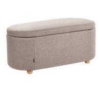 Storage Bench HAYWARD Fabric 98 cm 44 cm Beige