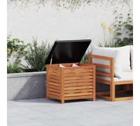 Storage Bench Natural Wood and Black Eucalyptus 60x50x55 cm Outdoor Seating Box