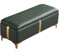Storage bench Storage Ottoman Bench,Rectangular End Of Bed Bench With Storage,Modern Decorative Furniture Living Room Entryway Upholstered Shoes Changing Stool,Dark Green-90x45x42cm