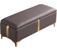 Storage bench Storage Ottoman Bench,Rectangular End Of Bed Bench With Storage,Modern Decorative Furniture Living Room Entryway Upholstered Shoes Changing Stool,Dark Gray-100x45x42cm