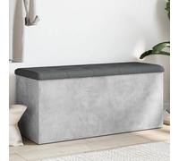 Storage Bench with Cushion 102x42x45 cm Stylish Ottoman Storage Seat for Bedroom Entryway Living Room Shoe Cabinet Concrete Gray Durable Wood Composite
