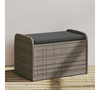 Storage Bench with Cushion Outdoor Bench Patio Storage Box Poly Rattan vidaXL