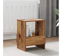 Storage Bench with Magazine Rack 35x30x45cm Old Wood Engineered Wood Seat Indoor