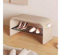 Storage Bench with Shoe Rack, Entryway Bench for Bedroom and Apartments, Stylish 60cm Furniture for Rental Homes and Clothing Stores (Gray)