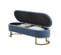Storage Bench with Upholstered Fabric Button-Tufted Ottoman Sturdy 150kg Capacity Ideal for Living Room Bedroom Entryway 140cm Blue Storage Seat