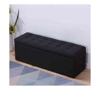 Storage Bench with Upholstered Seat, Footrest, Shoe Rack for Living Room, Hallway, Bedroom - Black, 120x40x40cm, Multi-functional Storage Solution