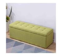 Storage Bench with Upholstered Seat, Storage Stool, Shoe Rack for Living Room, Hallway, Bedroom, Bed Bench (Green, 120x40x40cm)