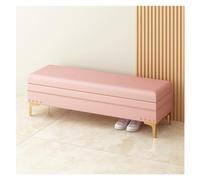 Storage benches Storage Bench Upholstered Storage Bench with Nailhead Trim | Ottoman with Storage for Living Room & Bedroom | Decorative Home Fur End of,Pink-80 * 40 * 40cm