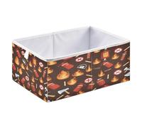 Storage Bin Foldable Cloth Storage Organizer Baskets for Classroom 15.75x10.63x6.96in Fire Extinguisher Crossed-out Cigarette Icons and A Flames Pattern