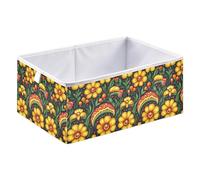 Storage Bin Foldable Cloth Storage Organizer Baskets for Classroom 15.75x10.63x6.96in Fried Pork Cutlet Rice Traditional Mexican Folk Art Motifs Style