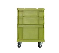Storage Bin on Wheels - Stackable and Heavy Duty Industrial Style | Outdoor Storage Chest Large Wheeled Container | for Tools Clothes Toys Office Home Basement Attic