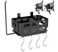 Storage Bin with 4 Hooks and Paper Towel Holder for Traeger Grills, Grill Accessories for Traeger Pro 22/34, Ironwood 650/885, Pro D2 575, Pro 780, for Z Grill, for Pit Boss and Other Pellet Grill
