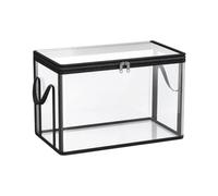 Storage Bins Clear - Stackable Book Box With Handles Lids, Watertight Seal Protection, effect Resistant Polycarbonate Material, Space Efficient Cuboid Design | Portable Clothes Organizer School