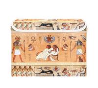 Storage Bins with Lid, Ancient Egypt Vintage Storage Box Organizer Toys Bedroom Nursery, 16.5"x12.6"x11.8" Large Collapsible Storage Cube for Home Office Closet Shelf