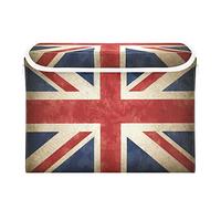 Storage Bins with Lid, Britain England Uk Flag Storage Box Organizer Toys Bedroom Nursery, 16.5"x12.6"x11.8" Large Collapsible Storage Cube for Home Office Closet Shelf