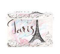 Storage Bins with Lid, Eiffel Tower Paris Abstract Storage Box Organizer Toys Bedroom Nursery, 16.5"x12.6"x11.8" Large Collapsible Storage Cube for Home Office Closet Shelf