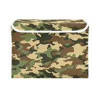 Storage Bins with Lid, Military Camo Camouflage Storage Box Organizer Toys Bedroom Nursery, 16.5"x12.6"x11.8" Large Collapsible Storage Cube for Home Office Closet Shelf