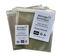 storage.boutique, 7" Single Vinyl Record (45RPM) Protective Sleeves, Peel & Seal, Archive Standard, Acid Free, 190 x 190 mm, + 30mm Flap 50