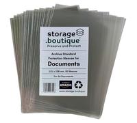 storage.boutique Document/Paper Ephemera Protection Sleeves, Archive Standard, Acid Free, A6 Size, 151 x 108 mm, 50