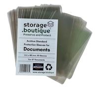 storage.boutique Document/Paper Ephemera Protection Sleeves, Archive Standard, Acid Free, A7 Size, 111 x 80 mm, 50