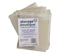 storage.boutique DOUBLE CD/DIGIPACK Protection Sleeves, Archive Standard, Size 4, 155 x 155 mm Peel & Seal, 50