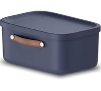 Rotho Maloja Storage box 12 l, Plastic (PP recycled), 12 (39.5 x 26.5 x 17.7 cm), Blue (Pack of 4)
