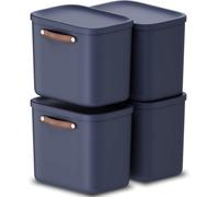 Rotho Maloja Storage box 25 l, Plastic (PP recycled), 25 (39.5 x 26.5 x 34.0 cm) (Pack of 4)