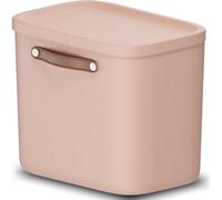 Storage box 25 L, Rotho Maloja Plastic Storage Bin with Lid & Handle - Pink
