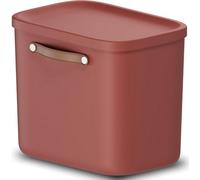 Storage Box 25L, Rotho Maloja Plastic Storage Bin With Lid And Handle - Red