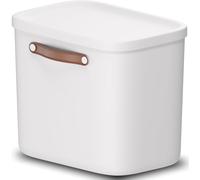 Storage box 25L, Rotho Maloja Plastic Storage Bin with Lid and Handle - White