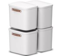 Rotho Maloja Storage box 25L (Pack of 4) Plastic Storage Bins (PP recycled), 25 (39.5 x 26.5 x 34.0 cm)