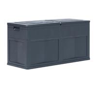 Storage Box 320L Black Wood-Texture Plastic 119x46x60cm Weatherproof Bench Seat