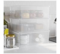 Storage Box 3pcs 10L Clear PP 37x26x13cm Stackable Locking Clips Vented BPA-free