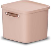 Storage Box 40 L, Rotho Maloja Plastic Storage Bin With Lid & Handle - Pink